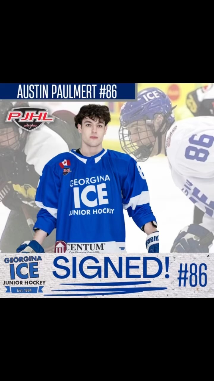 🚨RE- SIGNING ALERT🚨 The Geogina Ice are proud to announce the re-signing of @austinpaulmert . Austin was the Georgina Ice leading goal scorer last year and also represented Georgina in the PJHL prospects game. Austin was a fan favourite last year and we are very happy to have him back! Please welcome Austin back for another year with the Ice! 🤜🏼 #hockey #hockeyalert #hockeygame #signing #hockeysigning #pjhl #ojhl #ohl #nhl #spittinchiclets #juniorc #juniorhockey#hockeycard #2022 #2023 #smalltownhockey#keswick