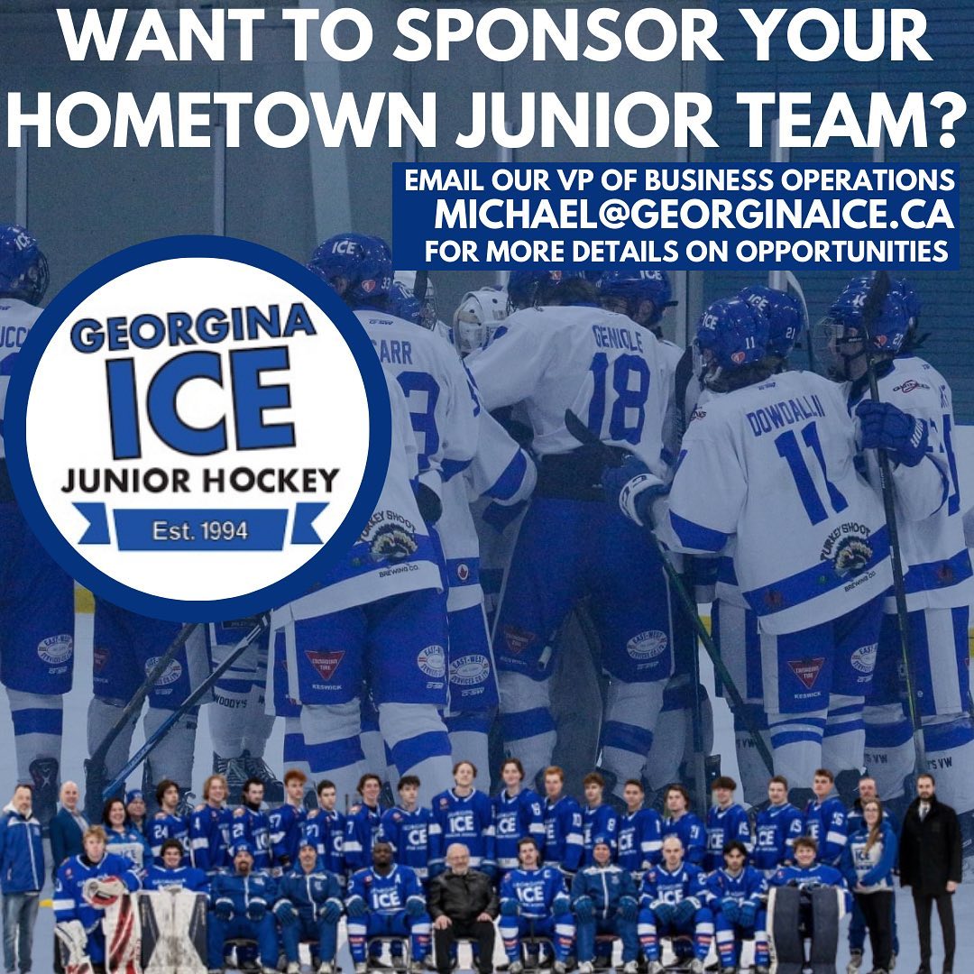 The Georgina Ice are going into the 29th year as a non for profit organization. Without our fans and sponsors things would not be possible. Last season, covid restrictions and lockdowns limited our capacity and ability to fundraise. This year we are looking forward to a normal hockey season with the best fans in the League. Our sponsors are the lifeline of our hockey team and we are truly grateful for their support. If you would like to be a sponsor for our team please contact our VP of hockey and business operations Michael Cornacchia — Michael@georginaice.ca thank you Georgina for your support! See you soon! #hockey #hockeygame #hockeylife #hockeysponsor #support #hockeysponsorship #localsupport