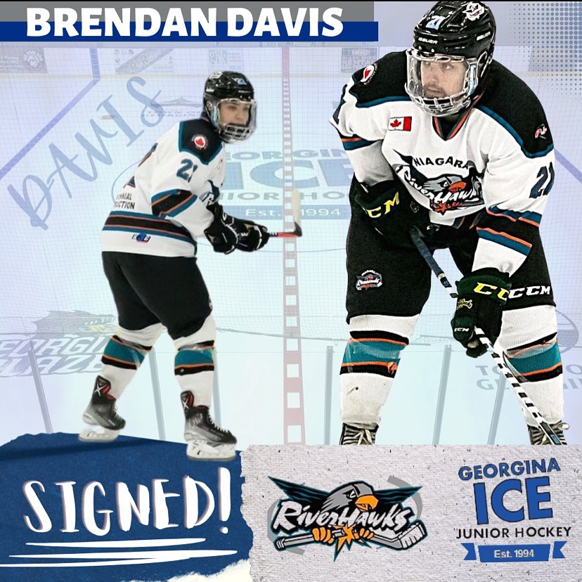 🚨🧊SIGNING ALERT🧊🚨

#HereWeGo with our first announced signing for our 2022-23 season in a trade with the Niagara Riverhawks.  Davis is a veteran Over Age junior player with over 100 games played bringing a tremendous work ethic and exceptional character to Georgina. We are looking forward to Brendan's leadership for our group and the calm, cool, collected composure on the ICE.

Welcome to the ICE!  Let's make sure we give Brendan a HUGE Georgina welcome.

Stay tuned as we announce some more player signings leading up to our 2022-23 Home Opener in September. #hockey #hockeysigning #notice #hockeyalert #hockeypost #hockeyplayer #2022 #hockeyseason #offseason