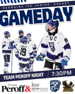 🚨🥶 Team Peroff Gameday! 7:30PM🚨🥶Please join us in welcoming Team Peroff to the game tonight as your Georgina Ice face off against the Caledon Golden Hawks!
Team Peroff is one of our largest supporters and valued sponsors, and we’re thrilled to have them with us this evening.
You’ll see Team Peroff taking part in opening ceremonies, the intermission shootout, and much more—thank you for your continued support!