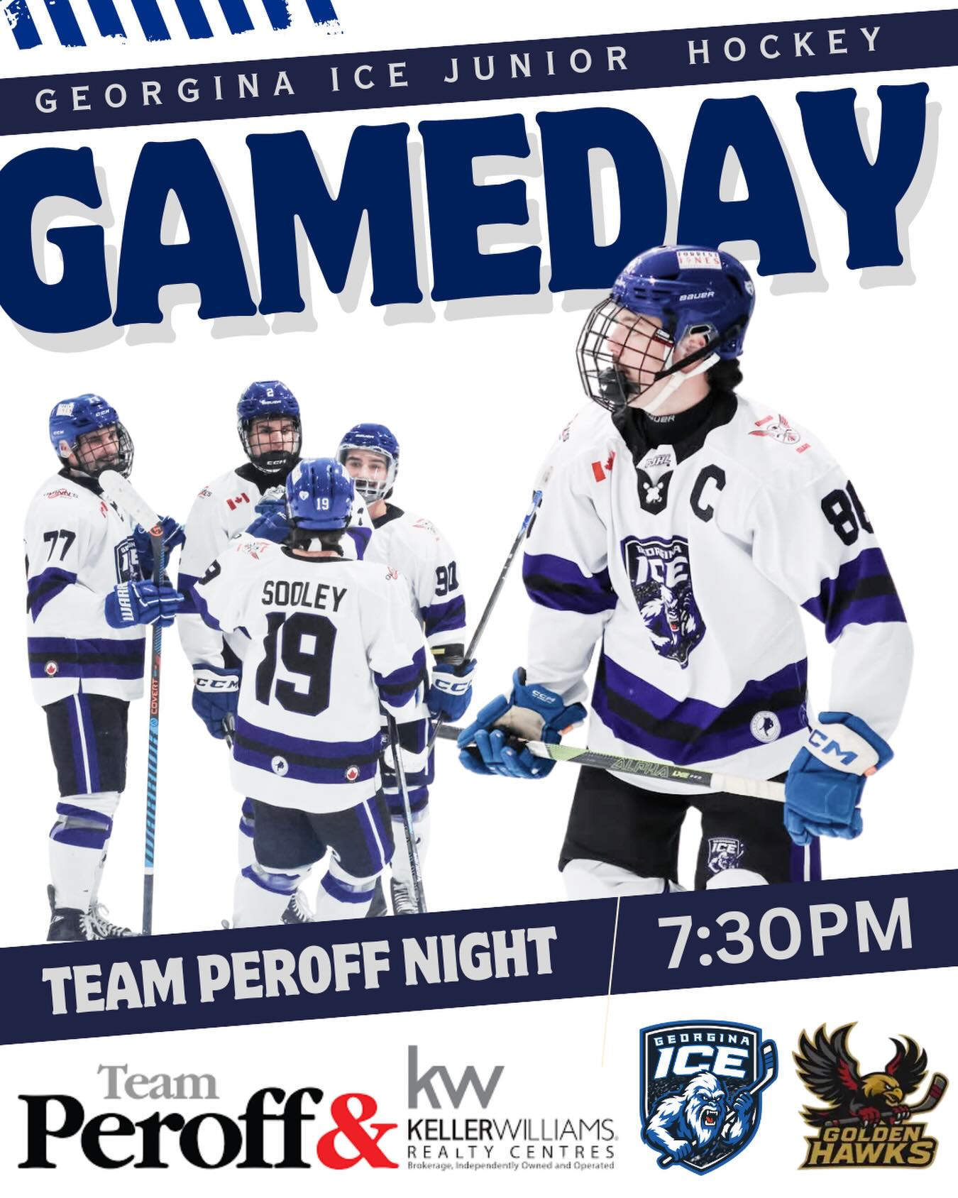 🚨🥶 Team Peroff Gameday! 7:30PM🚨🥶Please join us in welcoming Team Peroff to the game tonight as your Georgina Ice face off against the Caledon Golden Hawks!
Team Peroff is one of our largest supporters and valued sponsors, and we’re thrilled to have them with us this evening.
You’ll see Team Peroff taking part in opening ceremonies, the intermission shootout, and much more—thank you for your continued support!