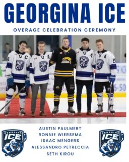 On Monday, we proudly honoured our overage players with a special pre-game ceremony, recognizing their dedication, leadership, and countless contributions to our organization over the years. Their commitment on and off the ice has left a lasting impact, and we are truly grateful for everything they have given to the team. We were also privileged to welcome Uxbridge Bruins - Isaac Mengers, a former Georgina Ice player, back to our rink. It was a great honor to have him join us and be part of such a meaningful evening. Thank you, gentlemen, for your dedication, passion, and the legacy you leave behind 💙