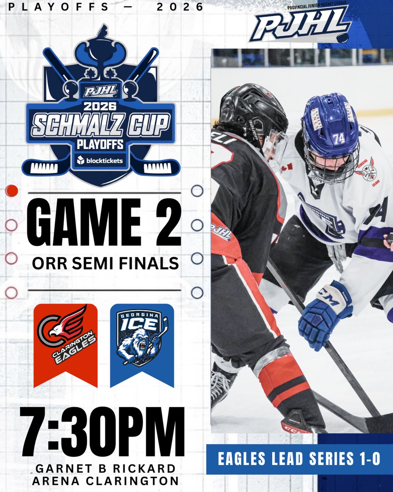 🥶🚨 Game 2! 🚨🥶
Your Georgina Ice hit the road to Clarington for game 2 of the series! Fans making the trip please drive safely and help cheer the boys on!

#GoIce #OrrDivision #PlayoffHockey
