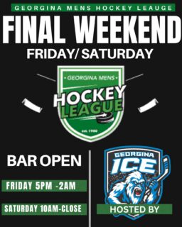 This Friday / Saturday your Georgina Ice host the 2026 GMHL Finals! Come out and watch some great hockey bar will be open both Friday evening and Saturday